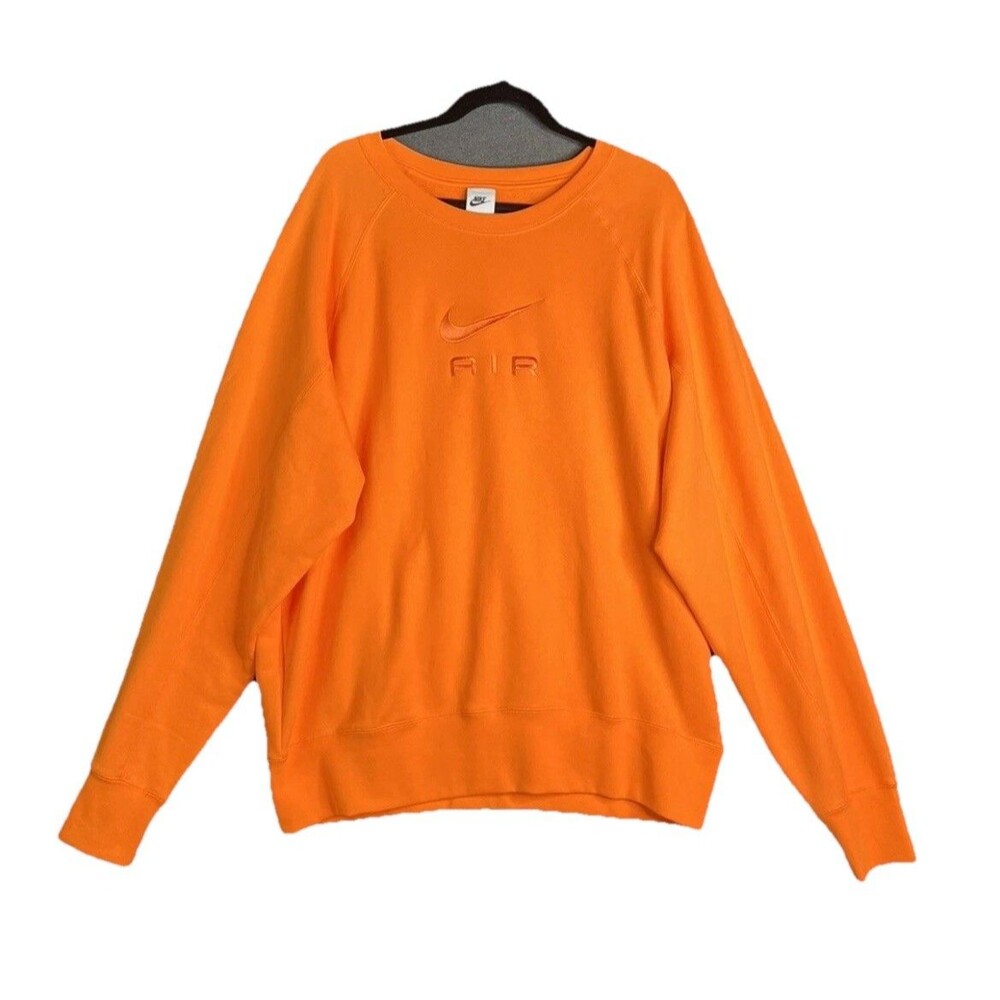 Nike Air Sport Men's French Terry Crew DV9829 S Small Orange Crew Sweatshirt NWT